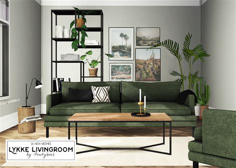“lykke” Livingroom Set Ts4 Living Room Sims 4 Sims 4 Cc Furniture
