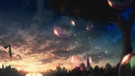 Anime Scenery Bubbles Sky 4k 3840x2160 57 Wallpaper