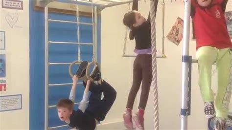 Elementary Gymnastics Jungle Gym Stunts UMS PE YouTube