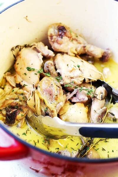 Coconut Milk And Thyme Braised Chicken Thighs Legs Recipe