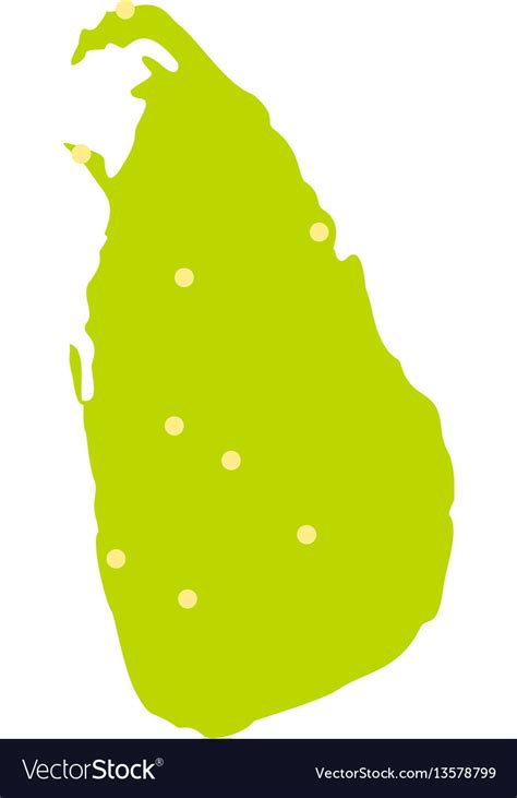 Sri Lanka Green Map Icon Flat Style Royalty Free Vector