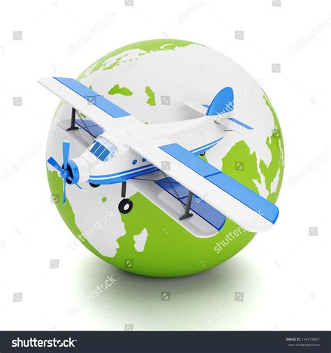 Round World Travel Tourism Model Airplane Stock Illustration 134473847