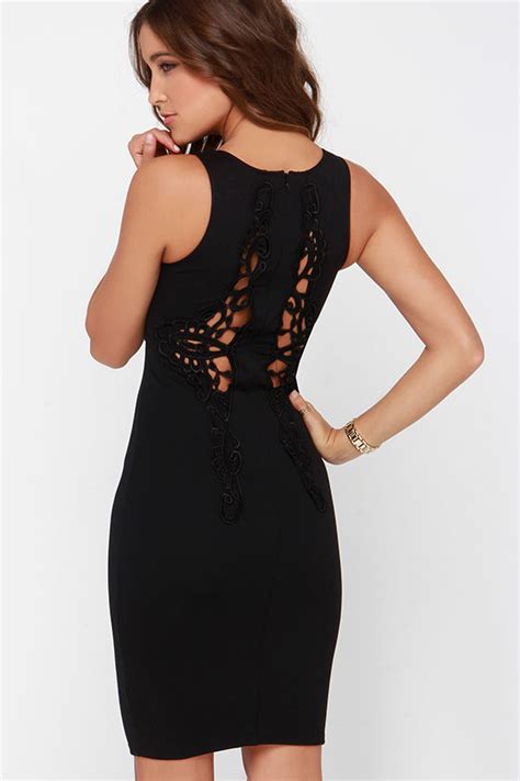 Pretty Black Dress Bodycon Dress Lbd Lace Dress 6400 Lulus