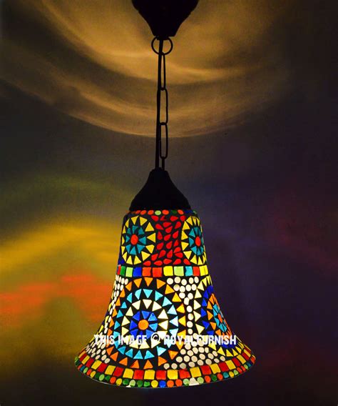 Boho Decorative Turkish Mosaic Glass Nafir Pendant Light Royalfurnish Com