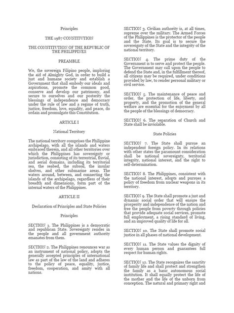 Constitution Of The Philippines 1987 Pdf United States House Of Representatives American