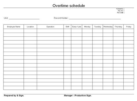 Overtime Schedule Management