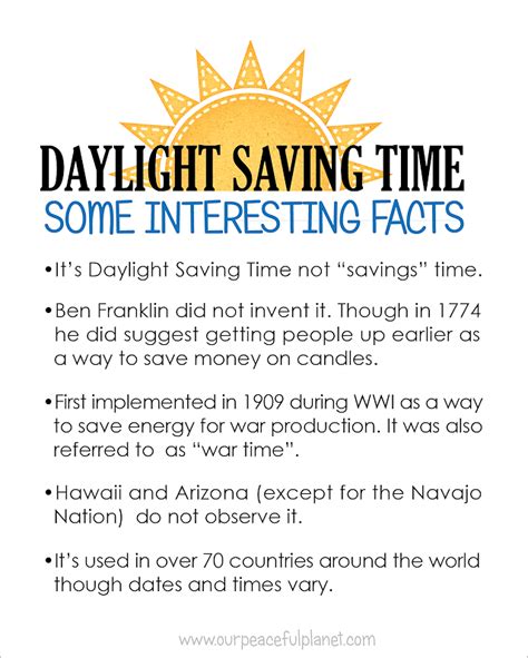 When Is Daylight Savings Time Printable Reminders