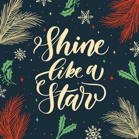 Shine Like A Star Hand Lettering Card 5085333 Vector Art At Vecteezy