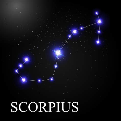 Scorpius Zodiac Sign With Beautiful Bright Stars On The Background Of