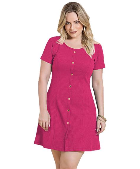vestido curto evasê pink compre roupas plus size online