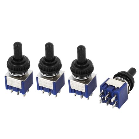 Unique Bargains 4pcs 125v 6a On Off On 3 Way 6 Terminals Toggle Switch