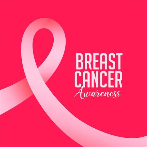 Borst Kanker Bewustzijn Achtergrond Met Roze Lint Gratis Vector