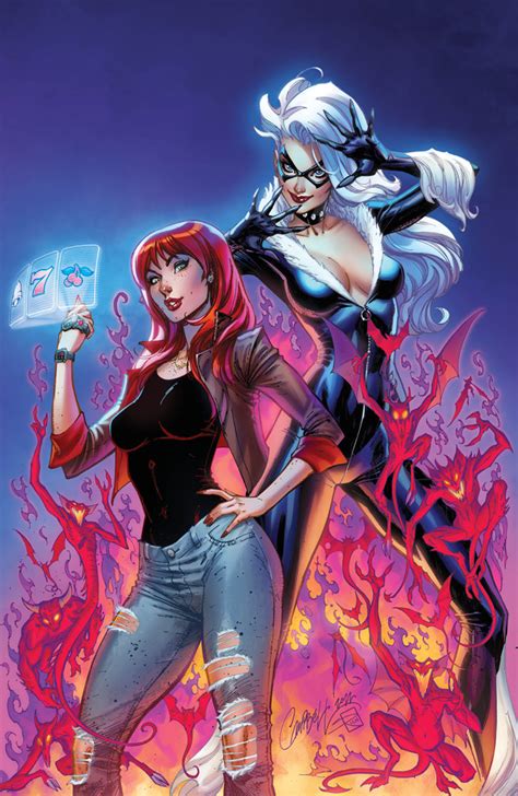 Mary Jane And Black Cat 1 Dark Web J Scott Campbell Artist Exclusive J Scott Campbell Store