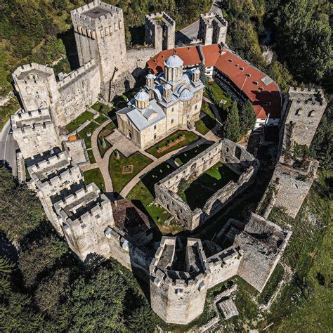 Aerial View Of The Manasija Monastery Serbia Reurope