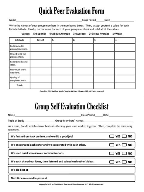 Peer Evaluation Form Fill Out And Sign Online Dochub
