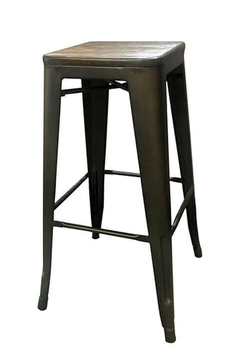 The ebern designs 161 collection industrial modern backless 23 to 32 adjustable bar stool, 2 pack, is the quintessential industrial modern accent where wood meets metal in a minimalist form. Rustic Wood Top Metal Bar Stool | Stuart Event Rentals