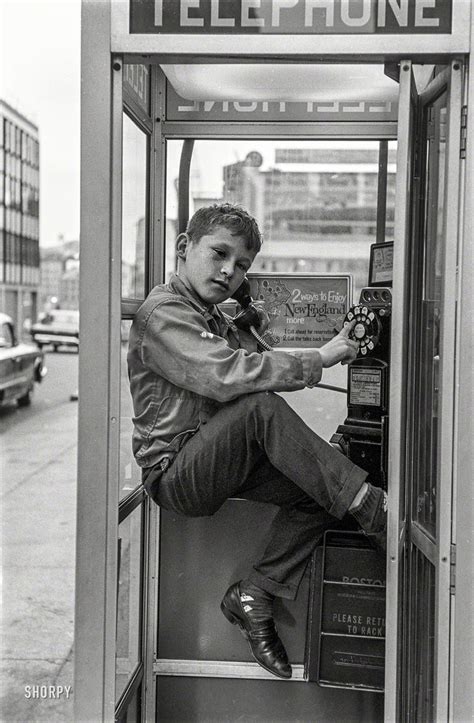 Boy In Telephone Booth Telephone Booth Vintage Photos Photo