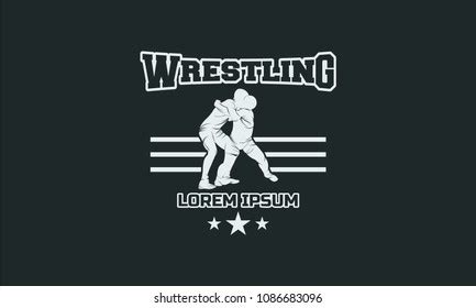 Wrestling Logo Template Wrestling Sport Silhouette Vector De Stock