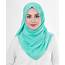 Aqua Green Georgette Hijab In 2021  Beautiful Girl