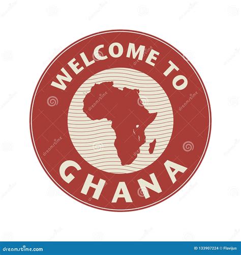 Emblem Or Stamp With Text Welcome To Ghana Stock Vector Illustration