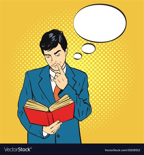 Reading Book Comic Think Bubble Royalty Free Vector Image