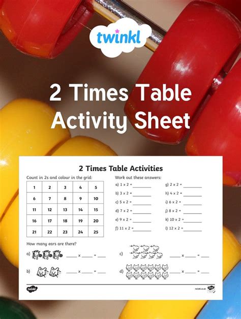 2x Table Worksheet