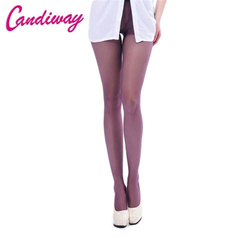 hot women footed sexy stockings purple pantyhose tights opaque silk stockings best selling in
