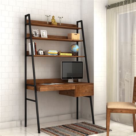 #vkshomedecor #studytabledesign#computertable #studyroomdesign#homeworkstation #interiordesignideas#interiordecordesignmore home interior design & ideas:____. Buy Olay Loft Study Table With BookShelf (Teak Finish) Online in India - Wooden Street | Study ...