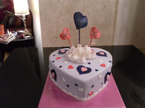 Heart Birthday Cake | Fondant cake designs, Cake ...