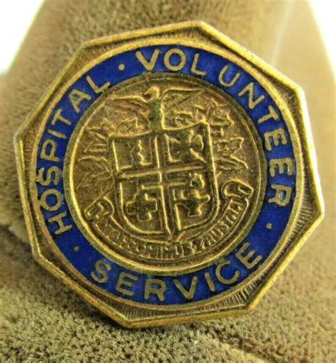 Vintage Hospital Volunteer Service Pin Looks Gold Filled Pin Pollock