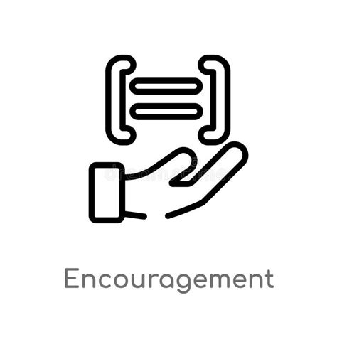 Outline Encouragement Vector Icon Isolated Black Simple Line Element