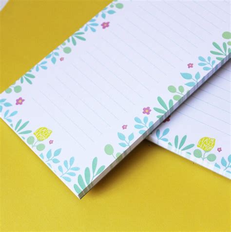 Floral Lined Notepad Dl Tear Off Pad Etsy Uk