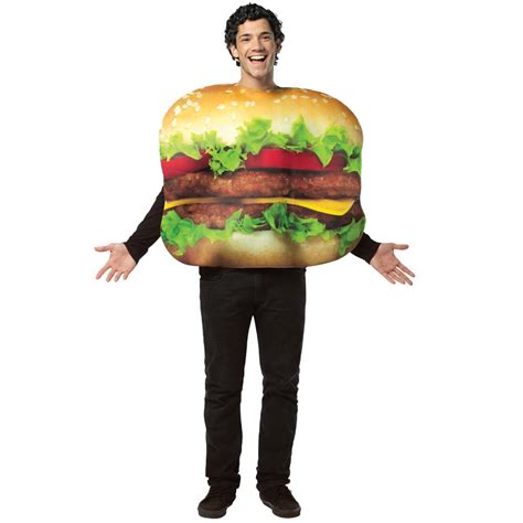 Adult Unisex Cheeseburger Bun Funny Fancy Dress Up