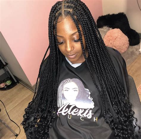 Knotless Goddess Box Braids Knotless Braids With Curly Ends