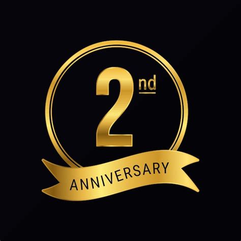 Premium Vector Nd Anniversary Logo Golden Color For Celebration