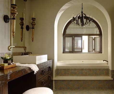 Moroccan field tiles works well in bathroom floors and walls, shower floors and walls, around the bathtub, vanity top, and much more. Moroccan Bathroom - Mediterranean - bathroom - Kara Mann ...