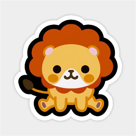 Cute Kawaii Lion Adorable Lion Design For Kids And Animal T Idea