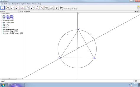 Liyana Walidaik Membuat Lingkaran Luar Segitiga Dengan Menggunakan Software Geogebra