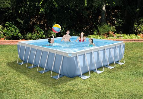 Intex 14ft X 14ft X 42in Prism Frame Square Pool Set Above Ground