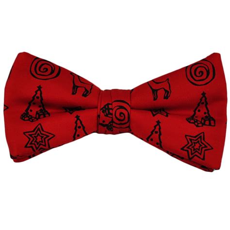 Red Silk Novelty Christmas Bow Tie From Ties Planet Uk