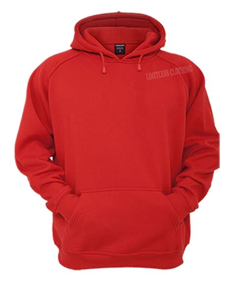 Plain Basic Hooded Sweatshirt Pullover Hoodie Red Hooded Sweatshirts