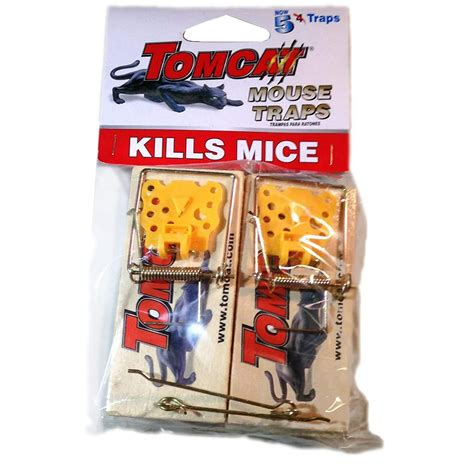 Tomcat Wooden Mouse Traps 4x175 Inches 5 Pack