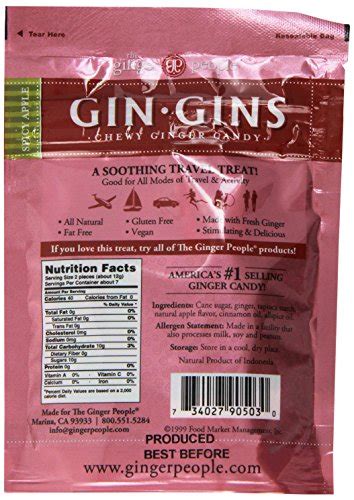 Gin Gins Spicy Apple Chewy Ginger Candy 3 Oz Bag Ginger Chews Pack Of 3 Pricepulse