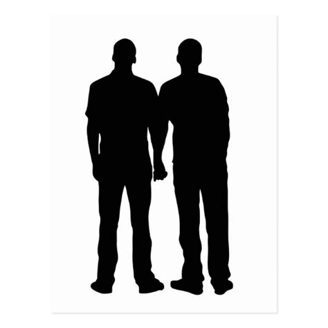 Gay Couple Silhouette Postcard Au
