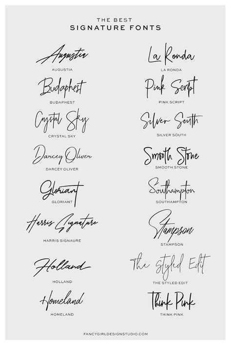 Cursive Fonts For Signature Style Logos 필기체 필기체 폰트 문신 글꼴