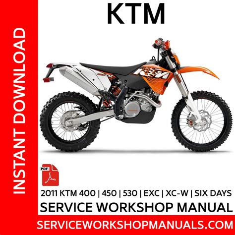 Ktm Exc Xc W Six Days Service Workshop Manual Service Workshop Manuals
