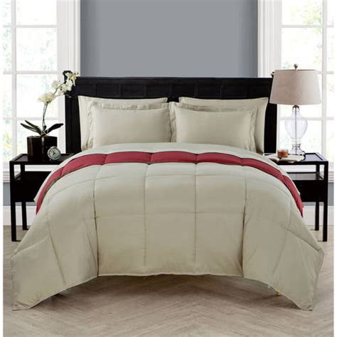 Vcny Home Lincoln Down Alternative Bed In A Bag Comforter Set Twintwin Xl Taupered Walmart