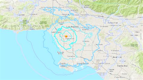 Observed at 10:00, thursday 13 may. Magnitude 3.8 Earthquake Causes Light Tremors in Los Angeles