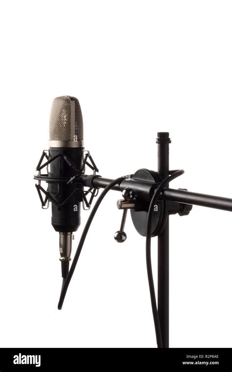 Studio Microphone On A Stand Stock Photo Alamy