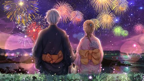 anime couple fireworks kimono 4k hd wallpaper rare gallery